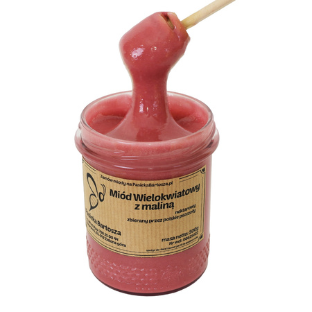 Miód wielokwiatowy z maliną 500 g