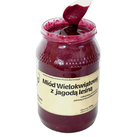Miód wielokwiatowy z jagodą leśną 1200 g