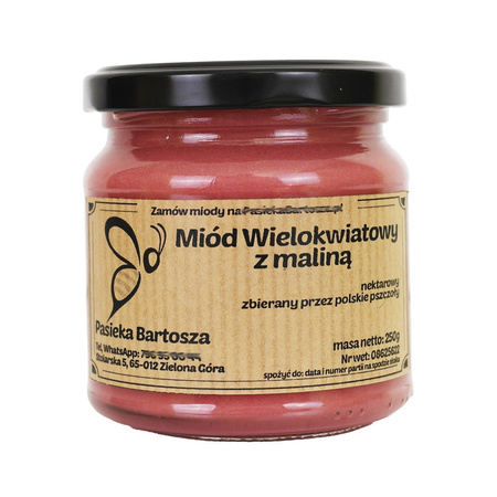 Miód wielokwiatowy z maliną 250 g