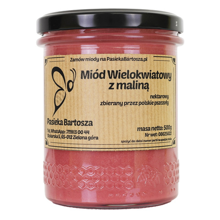 Miód wielokwiatowy z maliną 500 g