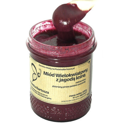 Miód wielokwiatowy z jagodą leśną 500 g