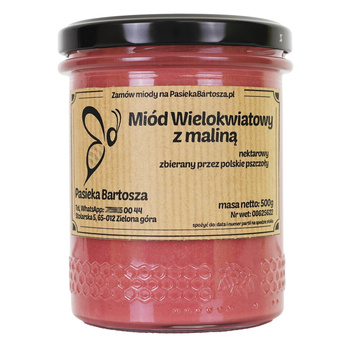 Miód wielokwiatowy z maliną 500 g